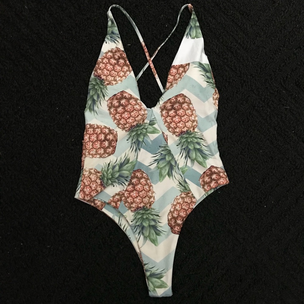 One piece pineapple bathing suit!